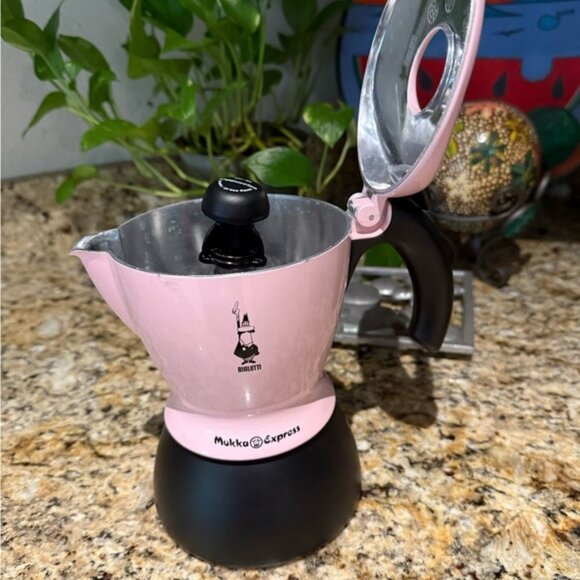 Bialetti Mukka Express Pink and Black Stovetop Espresso Maker - Picture 2 of 7